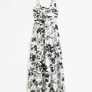 Abercrombie & Fitch Black and White Floral Maxi Dress